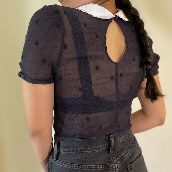 Sheer Polka Dot Blouse - Picture 3 of 7